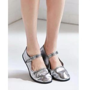 Metallic Mary Jane Flats